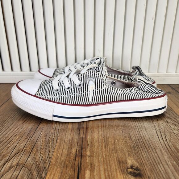 Converse Shoreline Womens Sz 6 White Black Striped Slip On Sneaker Shoes 562034F - Picture 3 of 9
